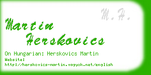 martin herskovics business card